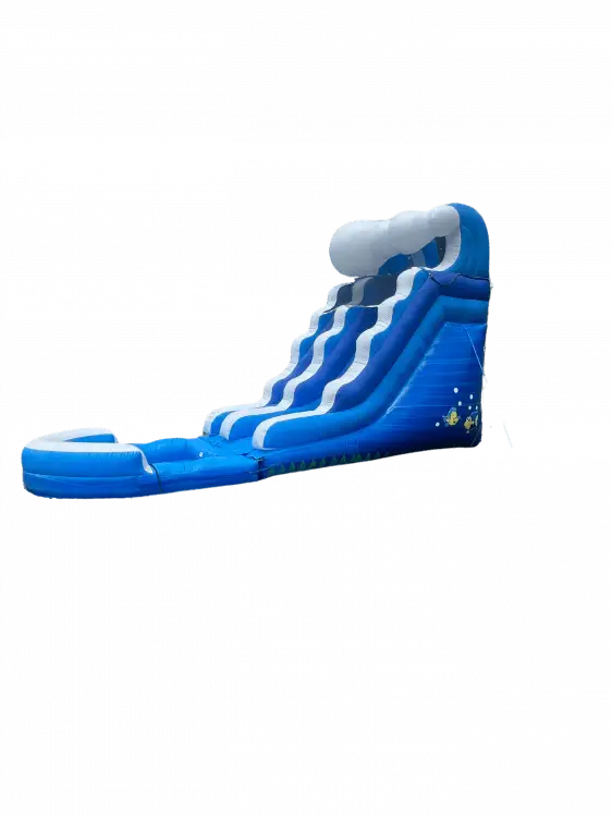 15' Single Lane Blue Wave Slide