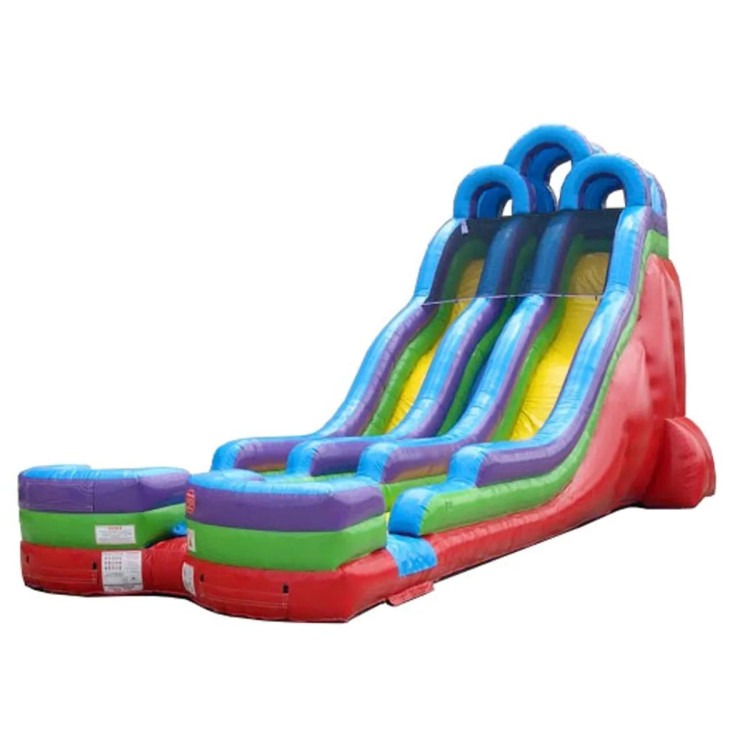 24' Dual Lane Retro Rainbow Slide
